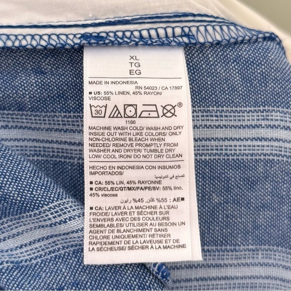 NWT Old Navy Linen High Rise Wide Leg Pants Blue White Stripes‎ Women’s Size XL - Picture 8 of 8